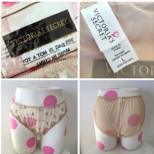 Victoria's Secret Vintage Y2K 90'S High Cut leg Nylon Embroidered Lace Panty NWT